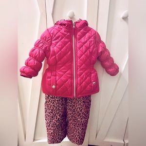 pink leopard girls 18 month snowsuit